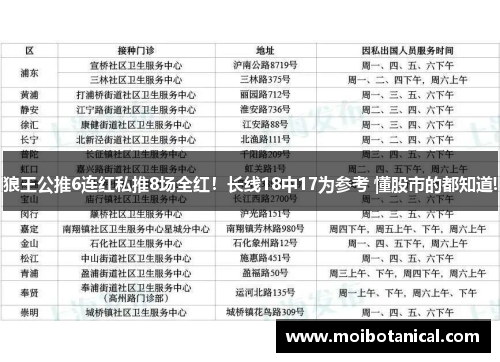 狼王公推6连红私推8场全红！长线18中17为参考 懂股市的都知道!